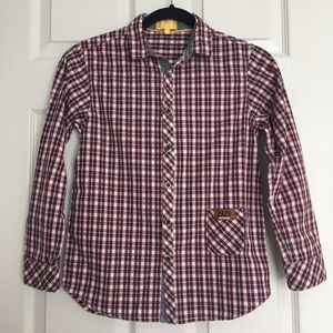 Zazu kids plaid 12 Y long sleeves button down shirt